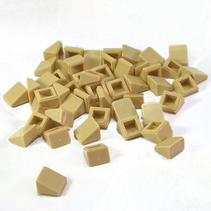 LEGO® slope 30 degree 1 x 1 x 2/3 piece, small angled surface for fine detailing and shaping, tan color
