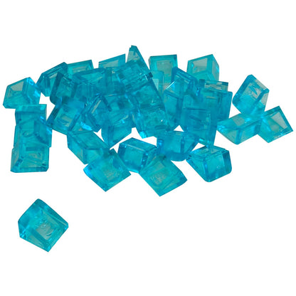 LEGO® slope 30 degree 1 x 1 x 2/3 piece, small angled surface for fine detailing and shaping, trans-light blue color
