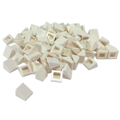 LEGO® slope 30 degree 1 x 1 x 2/3 piece, small angled surface for fine detailing and shaping, white color
