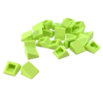 LEGO® slope 30 degree 1 x 1 x 2/3 piece, small angled surface for fine detailing and shaping, yellowish-green color
