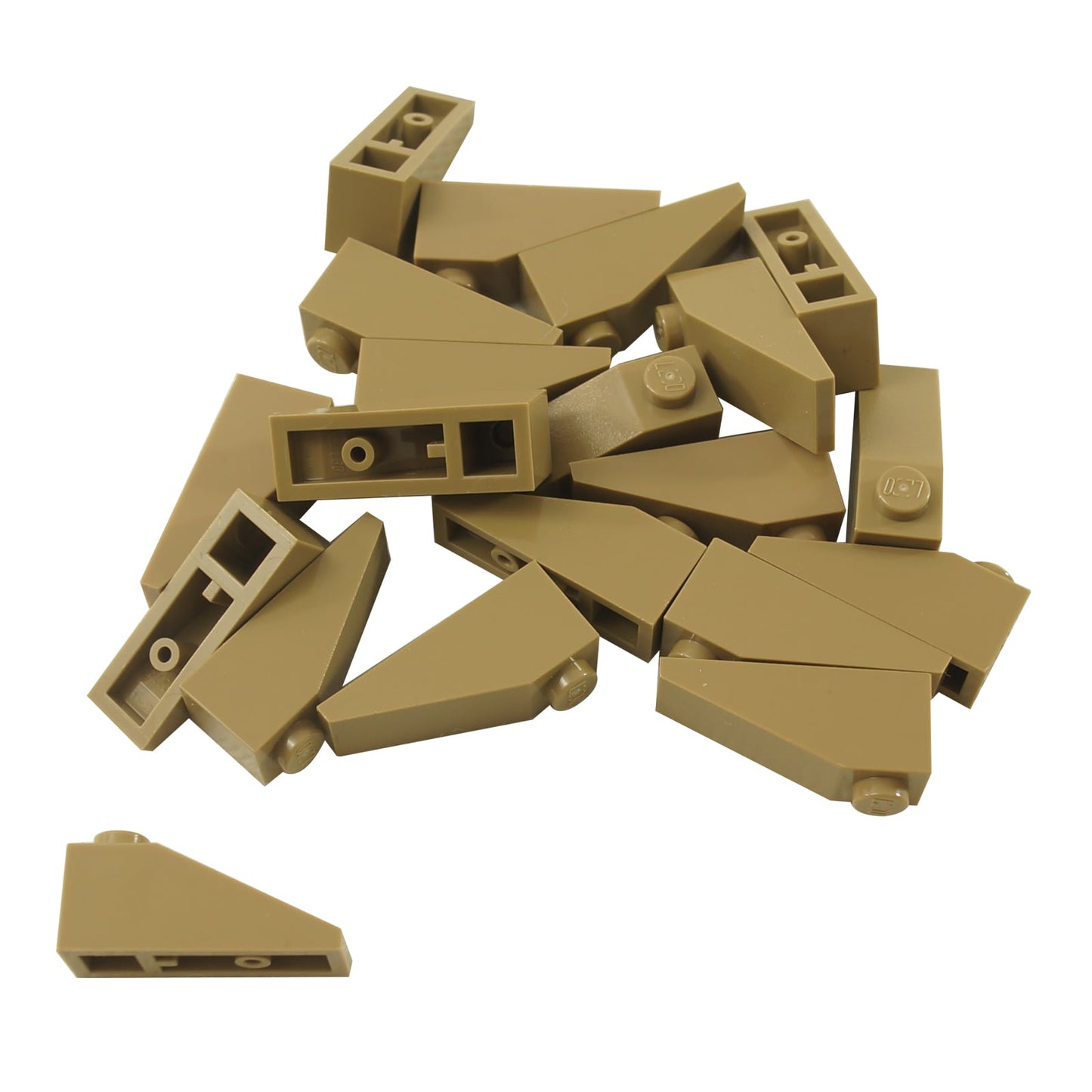 LEGO® Slope 33 3 x 1 in dark tan, a narrow angled slope piece used for rooflines and smooth transitions.
