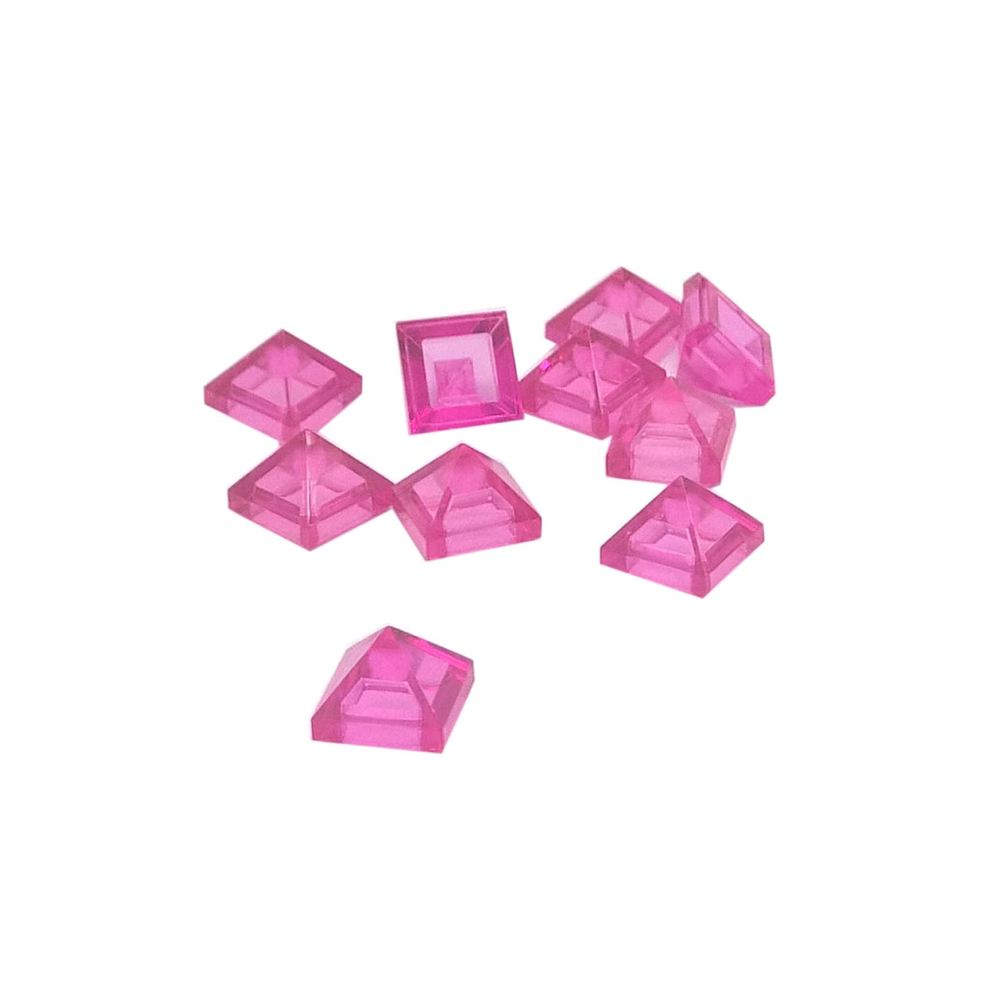 LEGO slope 45 1x1 quadruple convex pyramid part 22388 trans-dark pink