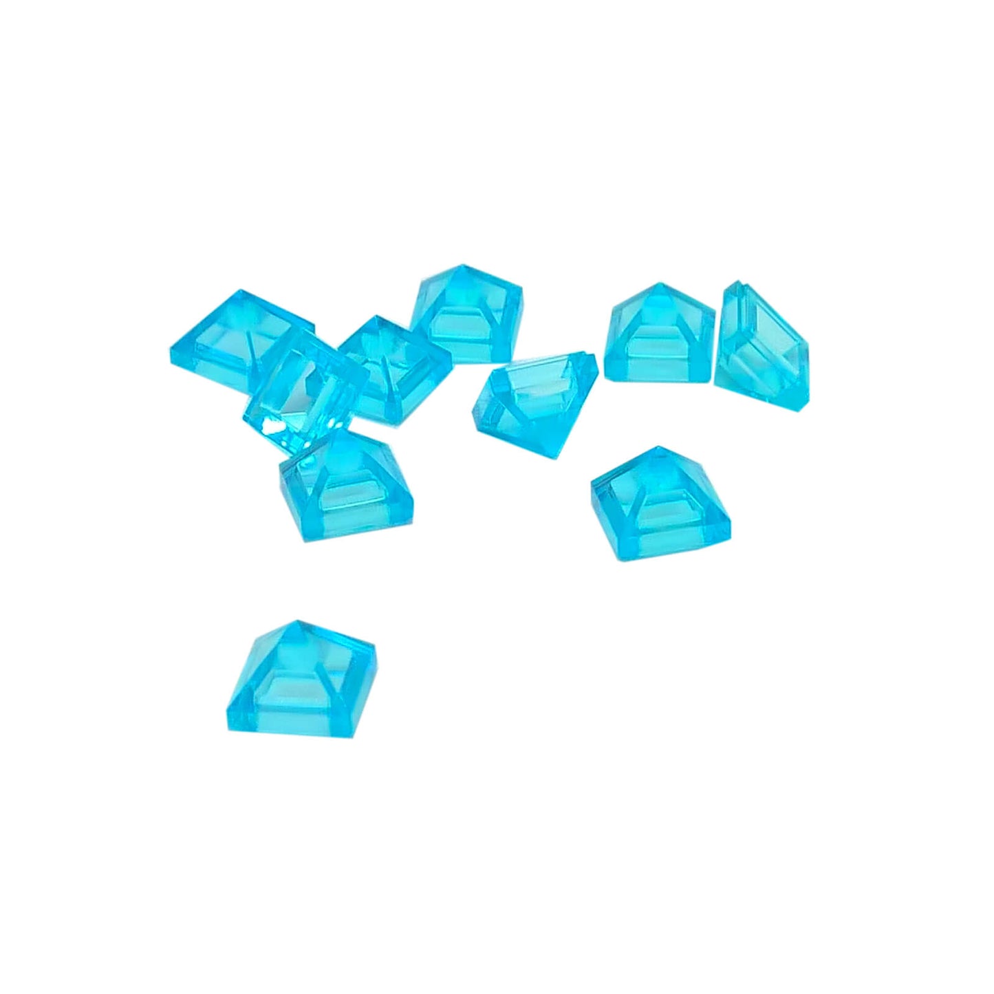LEGO slope 45 1x1 quadruple convex pyramid part 22388 trans-light blue
