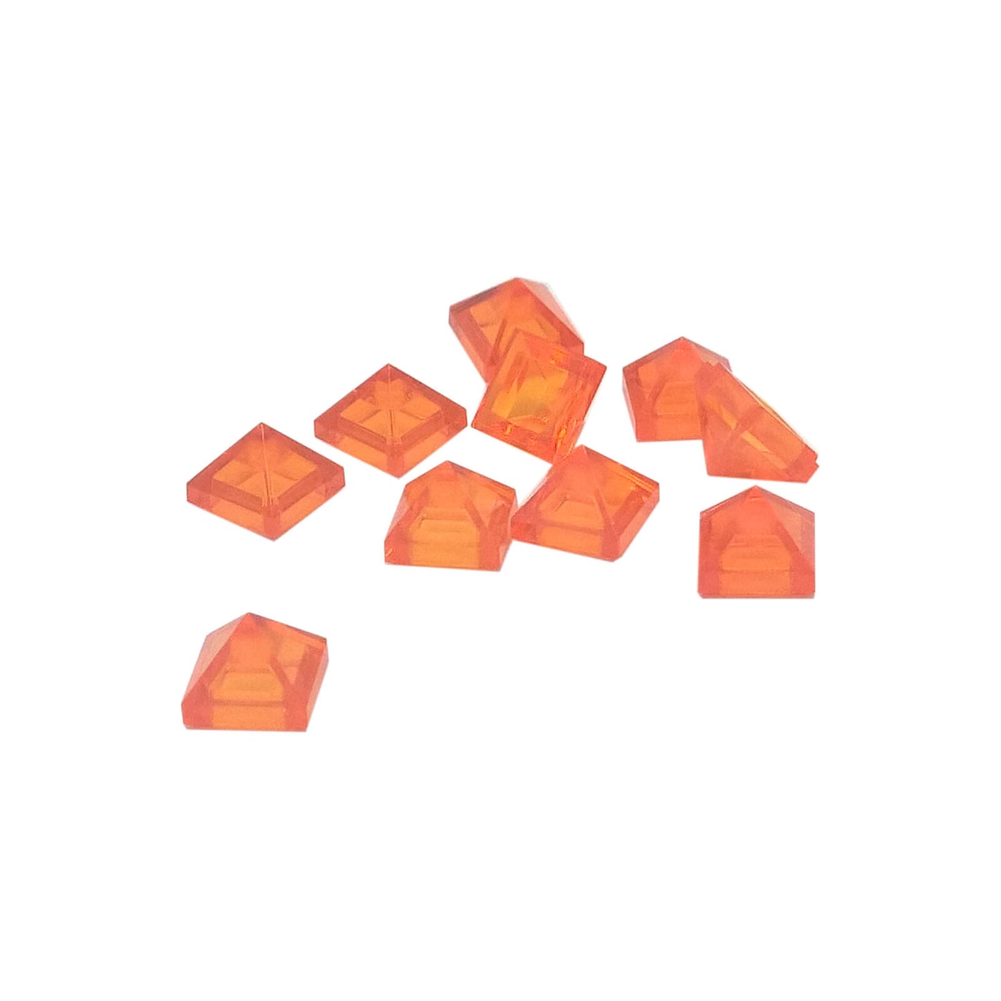 LEGO slope 45 1x1 quadruple convex pyramid part 22388 trans-orange