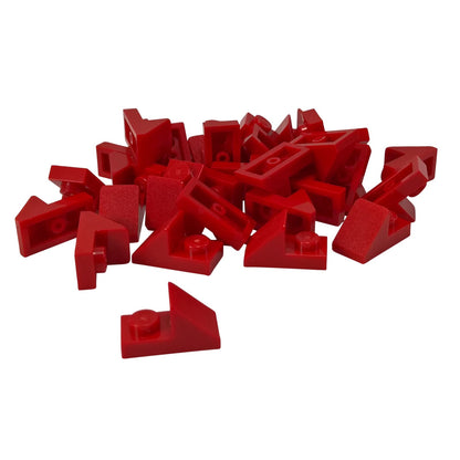 LEGO® pendiente de 45 grados 2 x 1 con recorte 2/3, pieza angular para dar forma detallada y construcciones mecánicas compactas, color rojo
