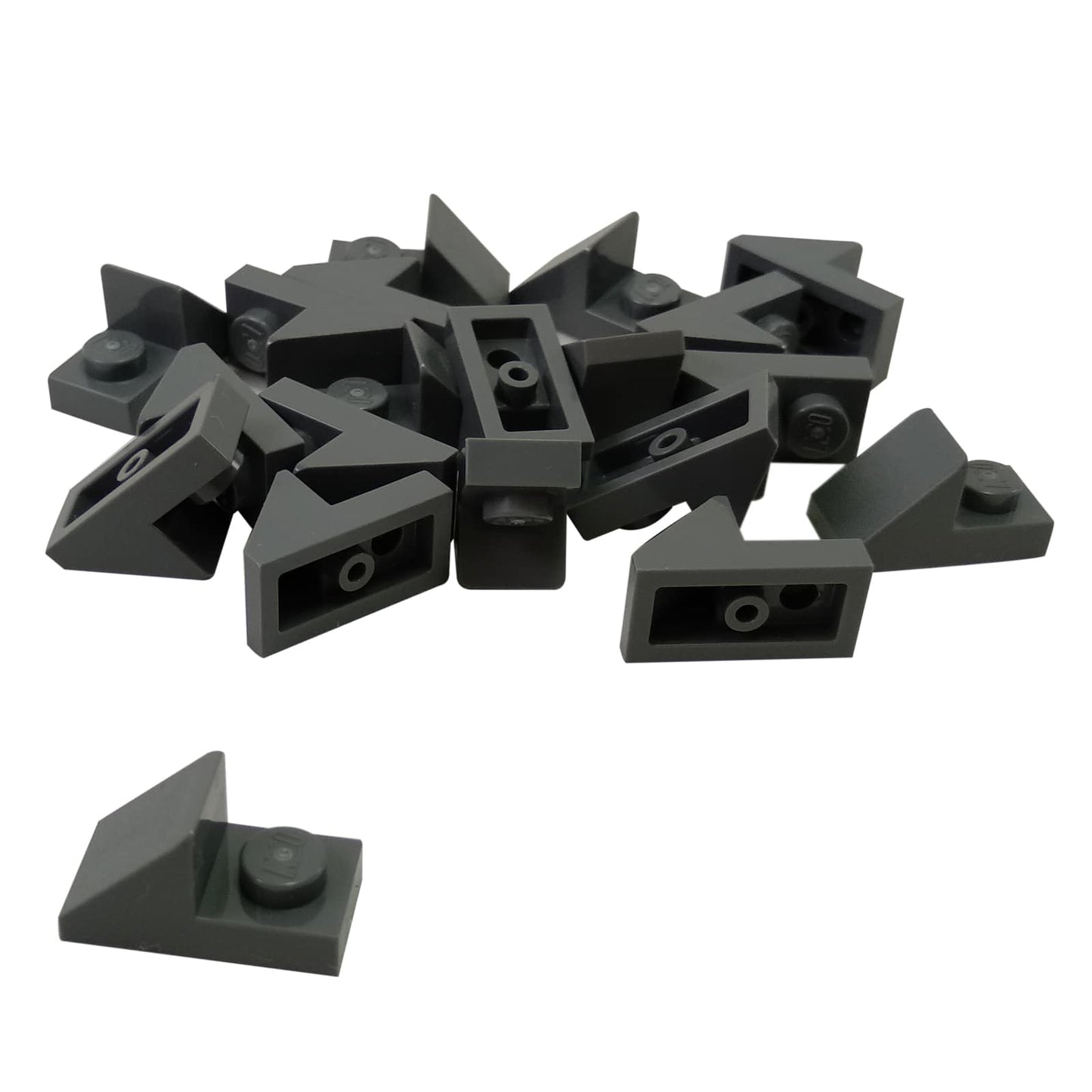 LEGO® pendiente de 45 grados 2 x 1 con recorte 2/3, pieza angular para dar forma detallada y construcciones mecánicas compactas, color gris azulado oscuro
