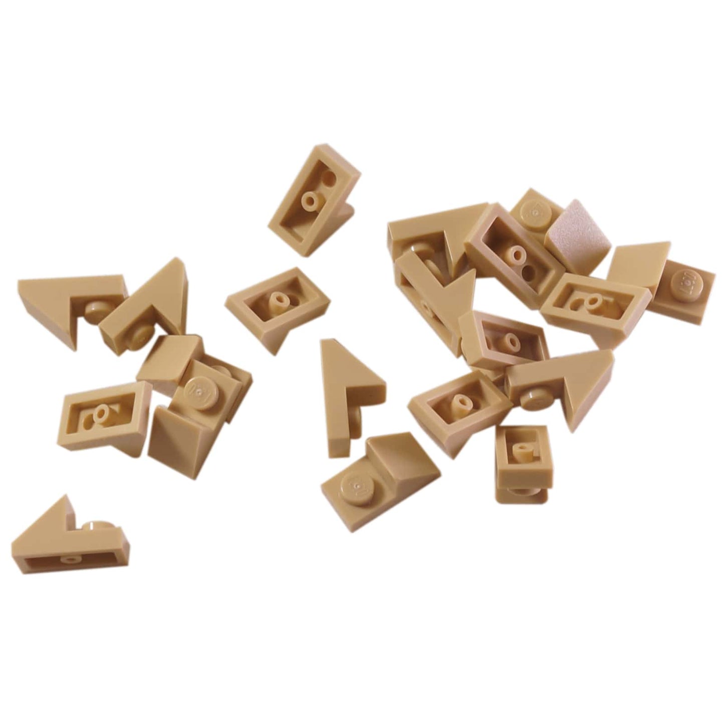 LEGO® pendiente de 45 grados 2 x 1 con recorte 2/3, pieza angular para dar forma detallada y construcciones mecánicas compactas, color beige
