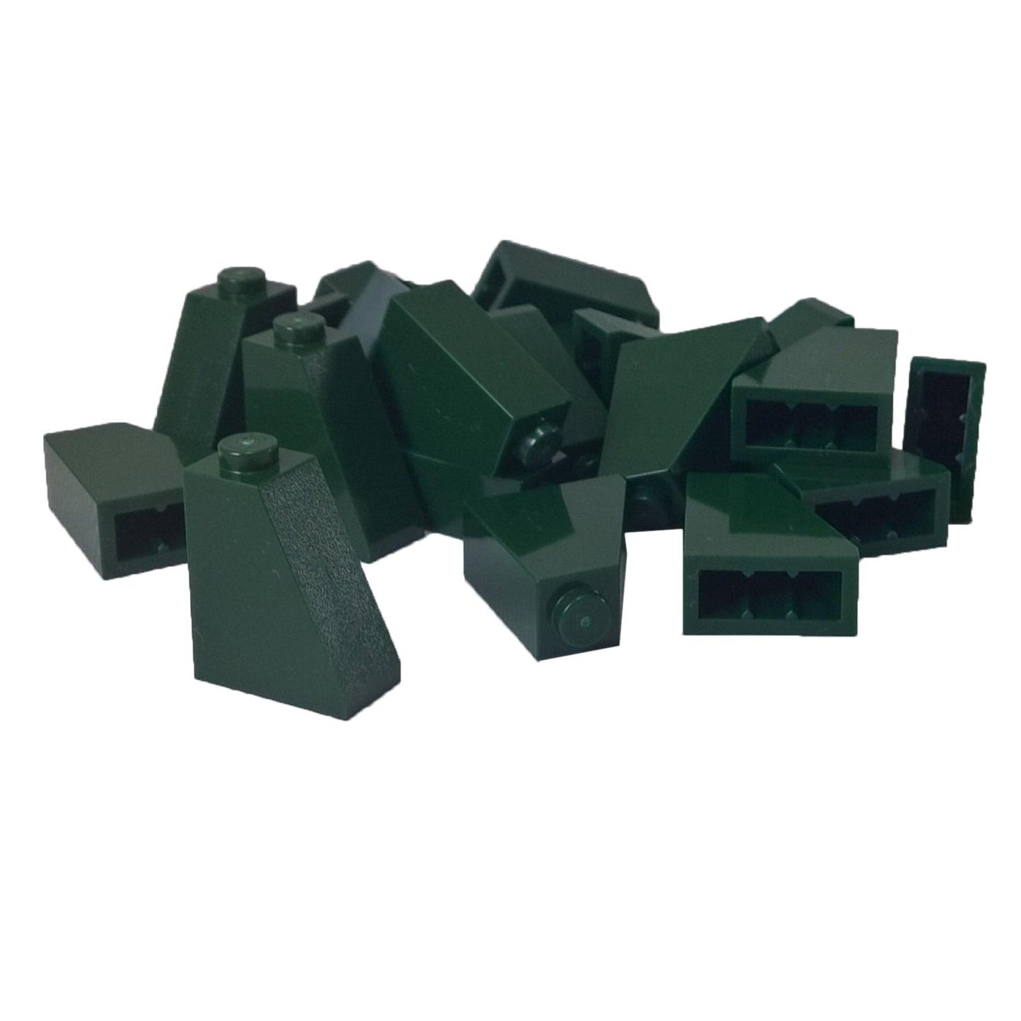 LEGO® slope 65 degree 2 x 1 x 2 piece, steep angled element for sharp shaping and compact builds, dark green color
