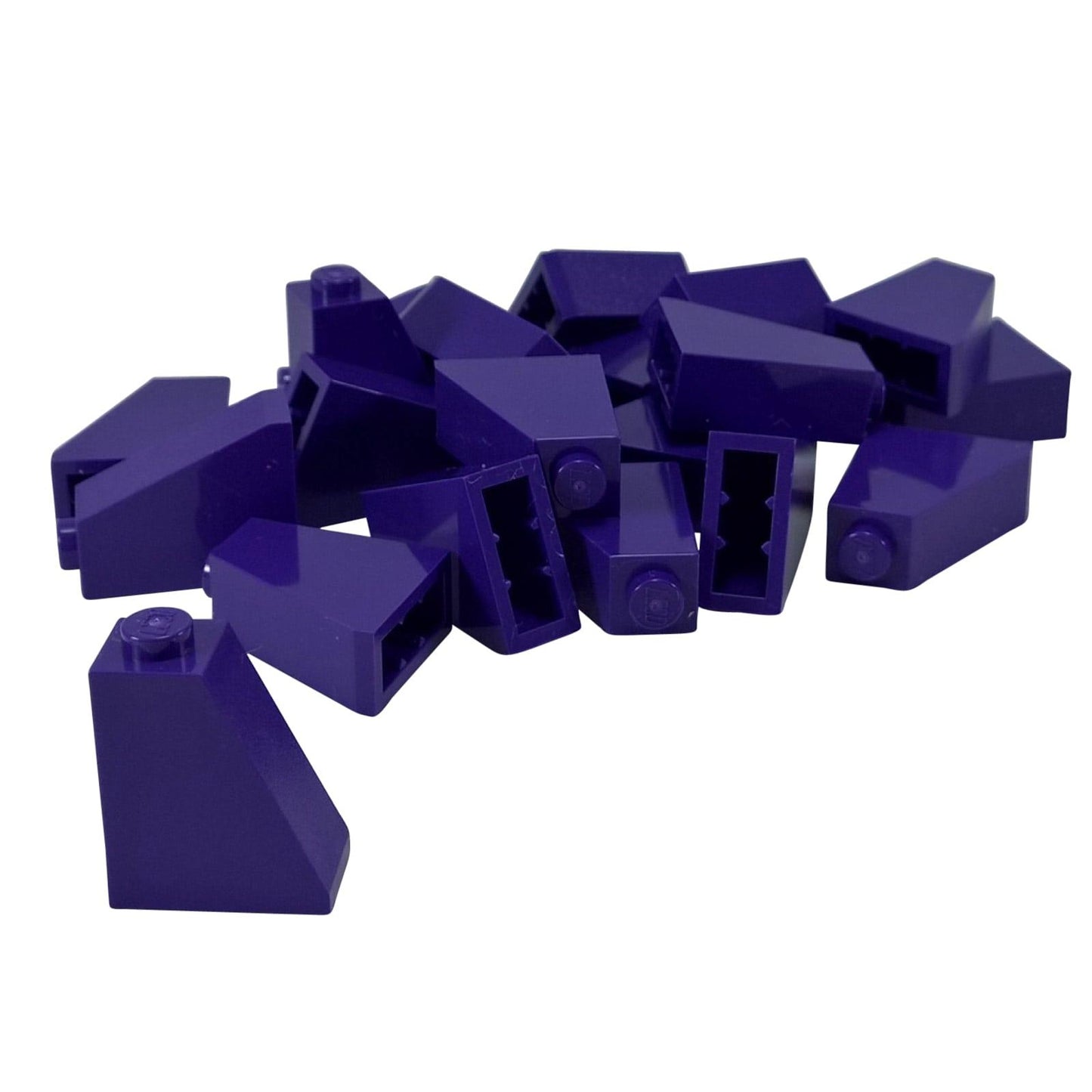LEGO® slope 65 degree 2 x 1 x 2 piece, steep angled element for sharp shaping and compact builds, dark purple color
