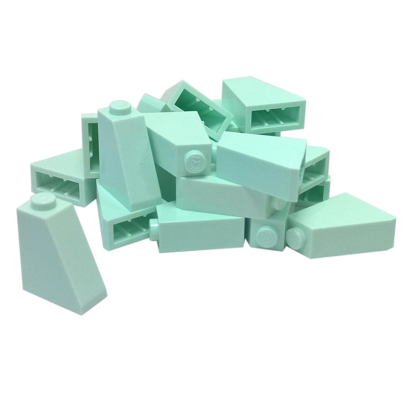 LEGO® slope 65 degree 2 x 1 x 2 piece, steep angled element for sharp shaping and compact builds, light aqua color
