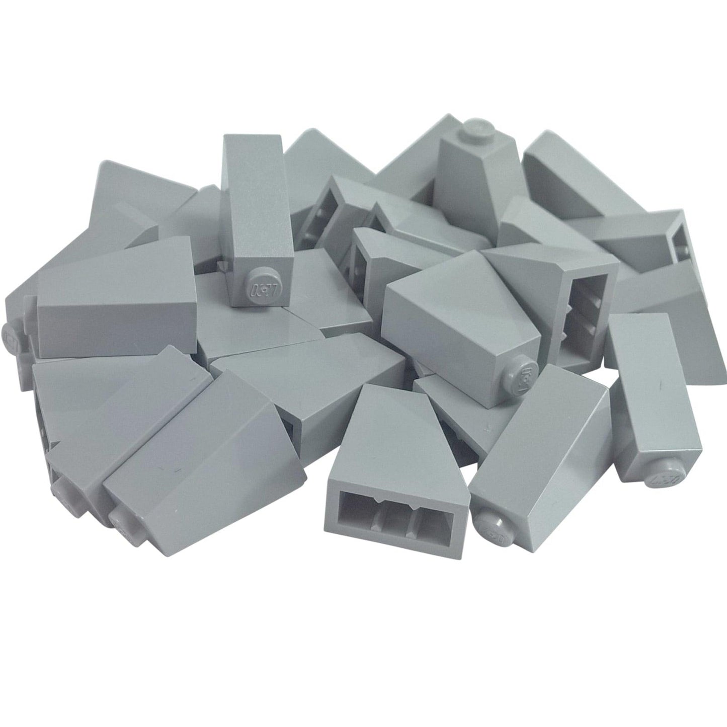 LEGO® slope 65 degree 2 x 1 x 2 piece, steep angled element for sharp shaping and compact builds, light bluish gray color
