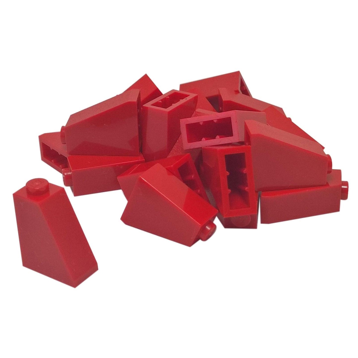 LEGO® slope 65 degree 2 x 1 x 2 piece, steep angled element for sharp shaping and compact builds, red color

