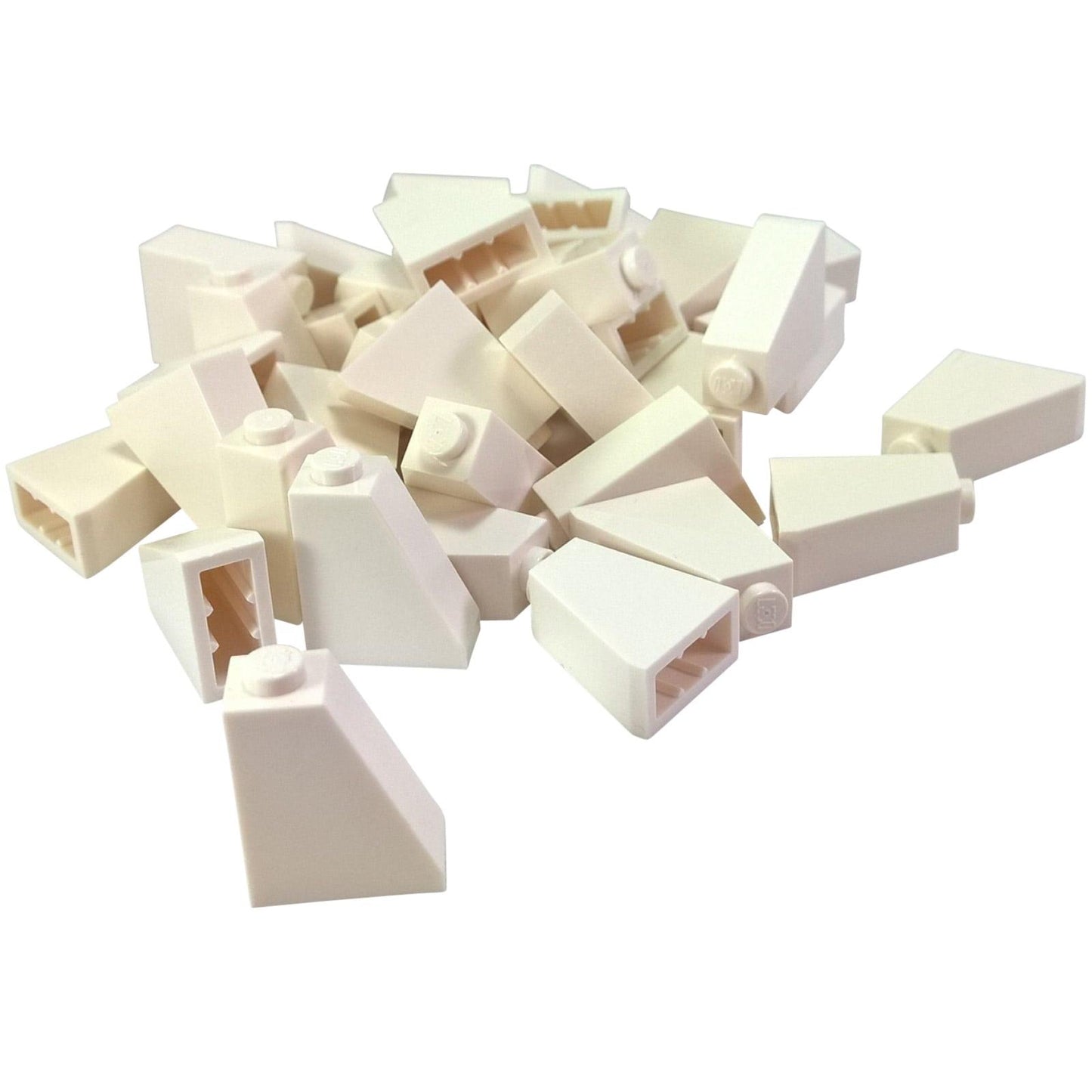 LEGO® slope 65 degree 2 x 1 x 2 piece, steep angled element for sharp shaping and compact builds, white color
