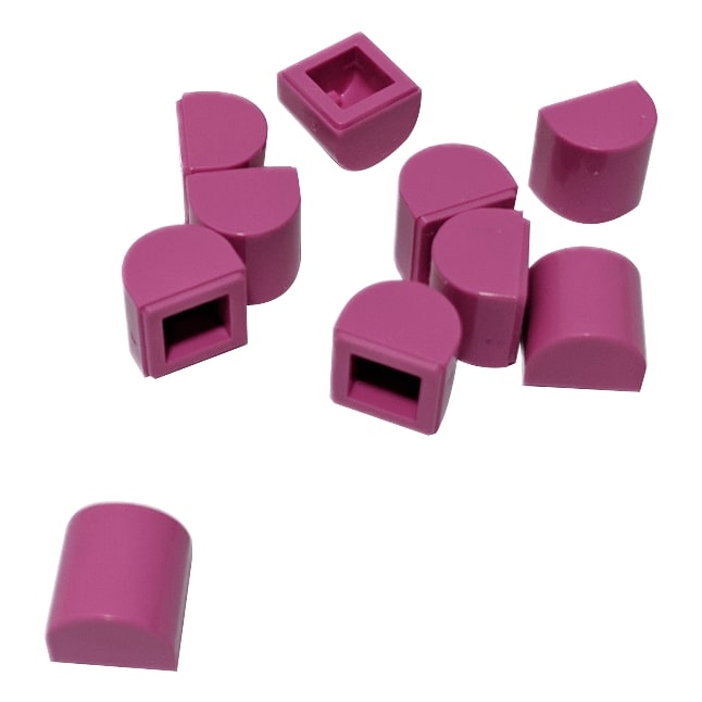 LEGO® élément de pente courbe 1 x 1 x 2/3 double courbe, surface lisse et arrondie pour le détail et la mise en forme, couleur magenta
