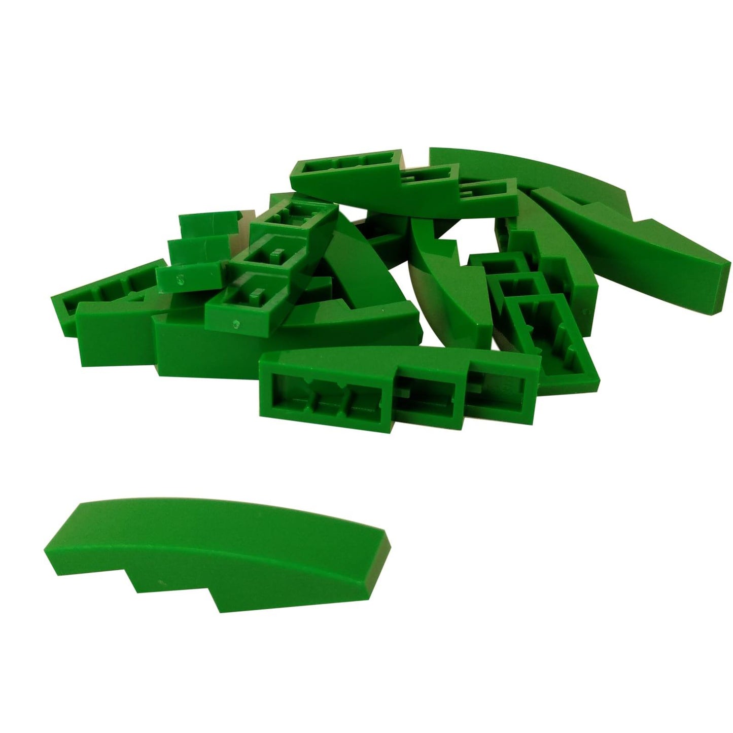 LEGO® ívelt lejtő 4 x 1 darab, sima, lekerekített felület járműformákhoz és részletes alakításokhoz, zöld szín
