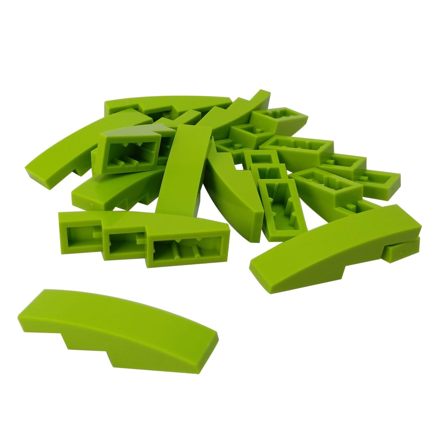 LEGO® ívelt lejtő 4 x 1 darab, sima, lekerekített felület járműformákhoz és részletes alakításokhoz, lime szín
