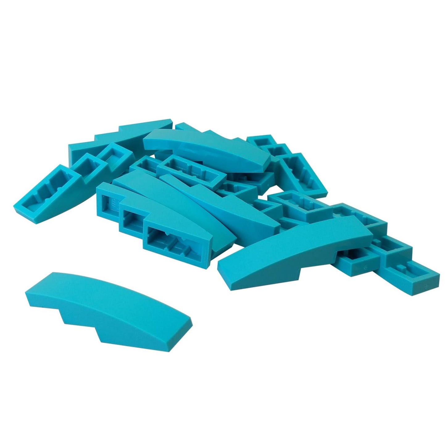 LEGO® ívelt lejtő 4 x 1 darab, sima, lekerekített felület járműformákhoz és részletes alakításokhoz, közepes azúrkék szín
