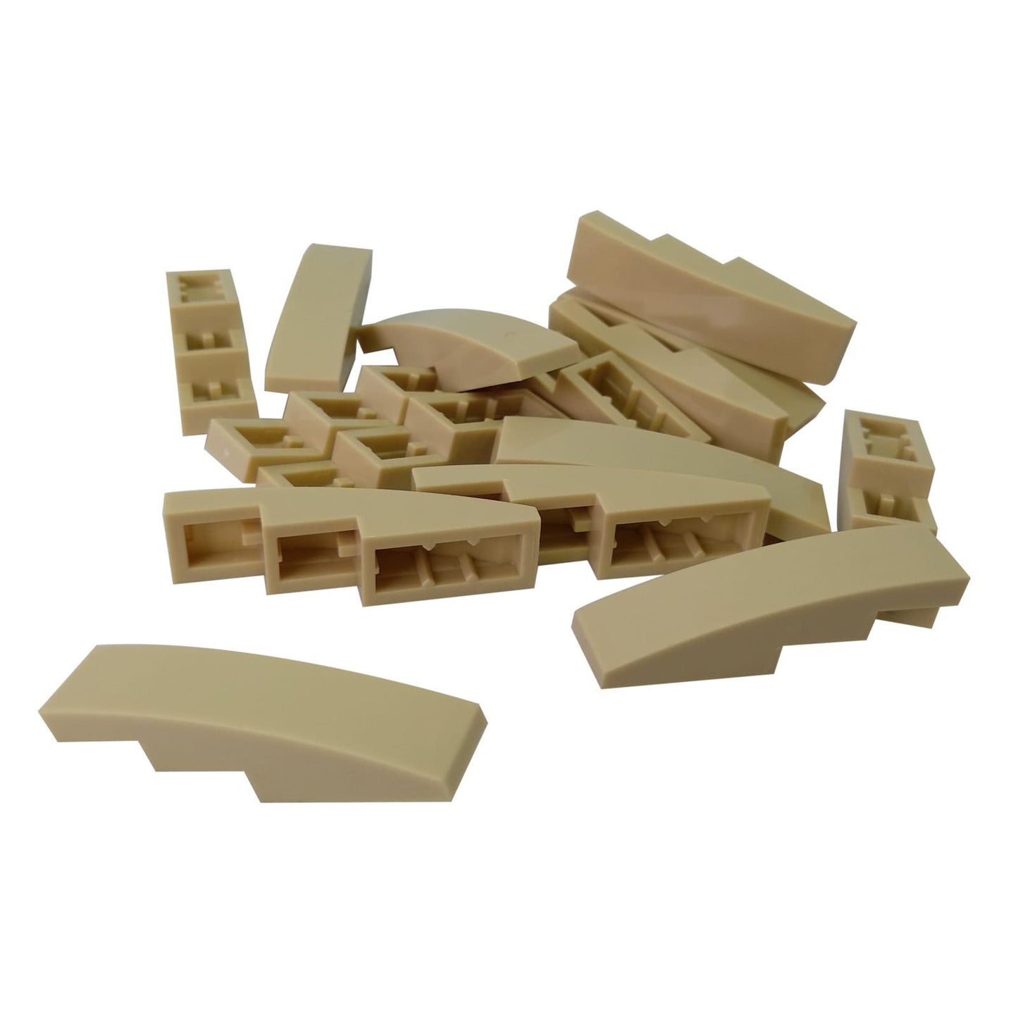 LEGO® ívelt lejtő 4 x 1 darab, sima, lekerekített felület járműformákhoz és részletes alakításokhoz, homokszínű
