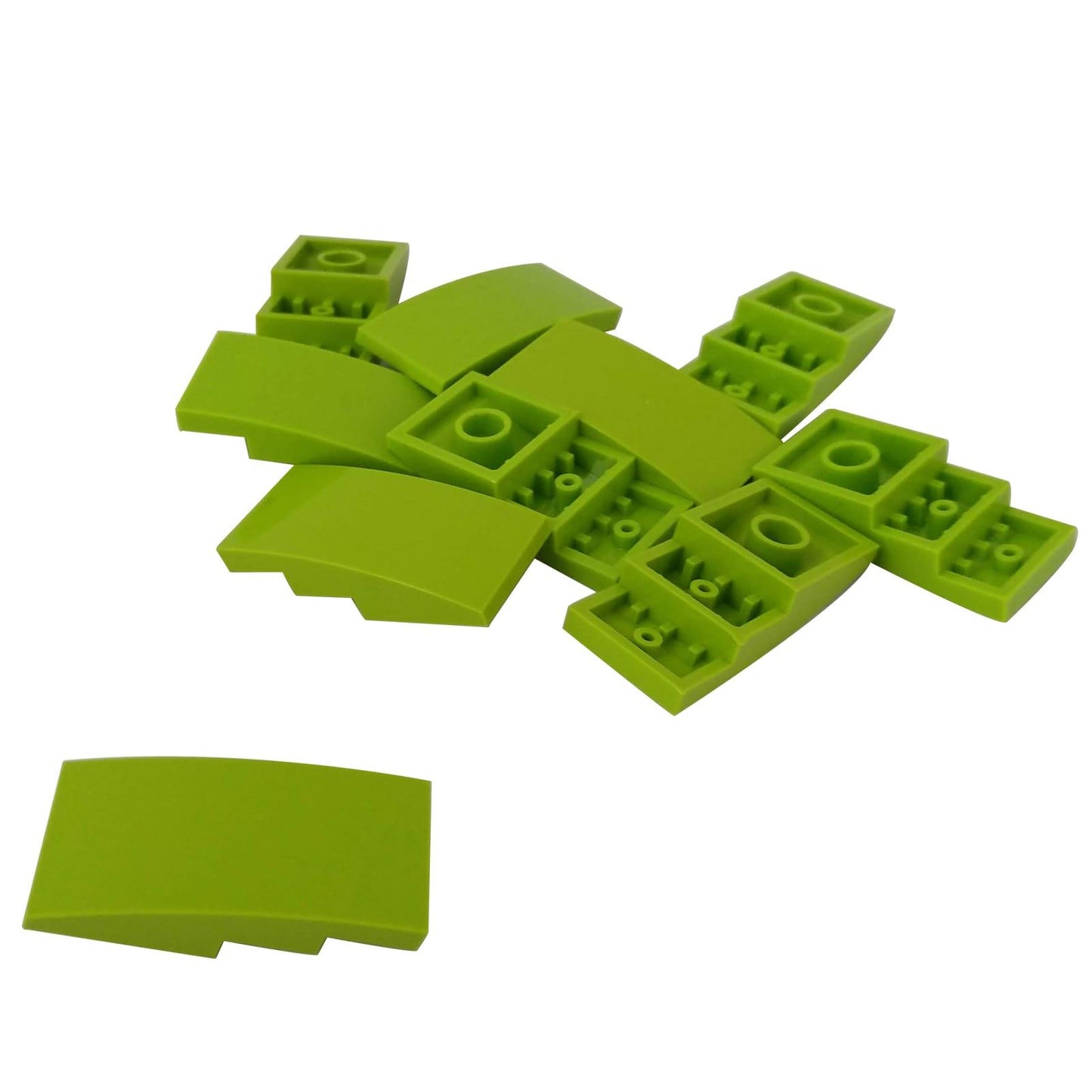 LEGO® zakřivený svah 4 x 2 díl, hladký zaoblený povrch pro obrysy vozidel a čisté tvarování, limetková barva
