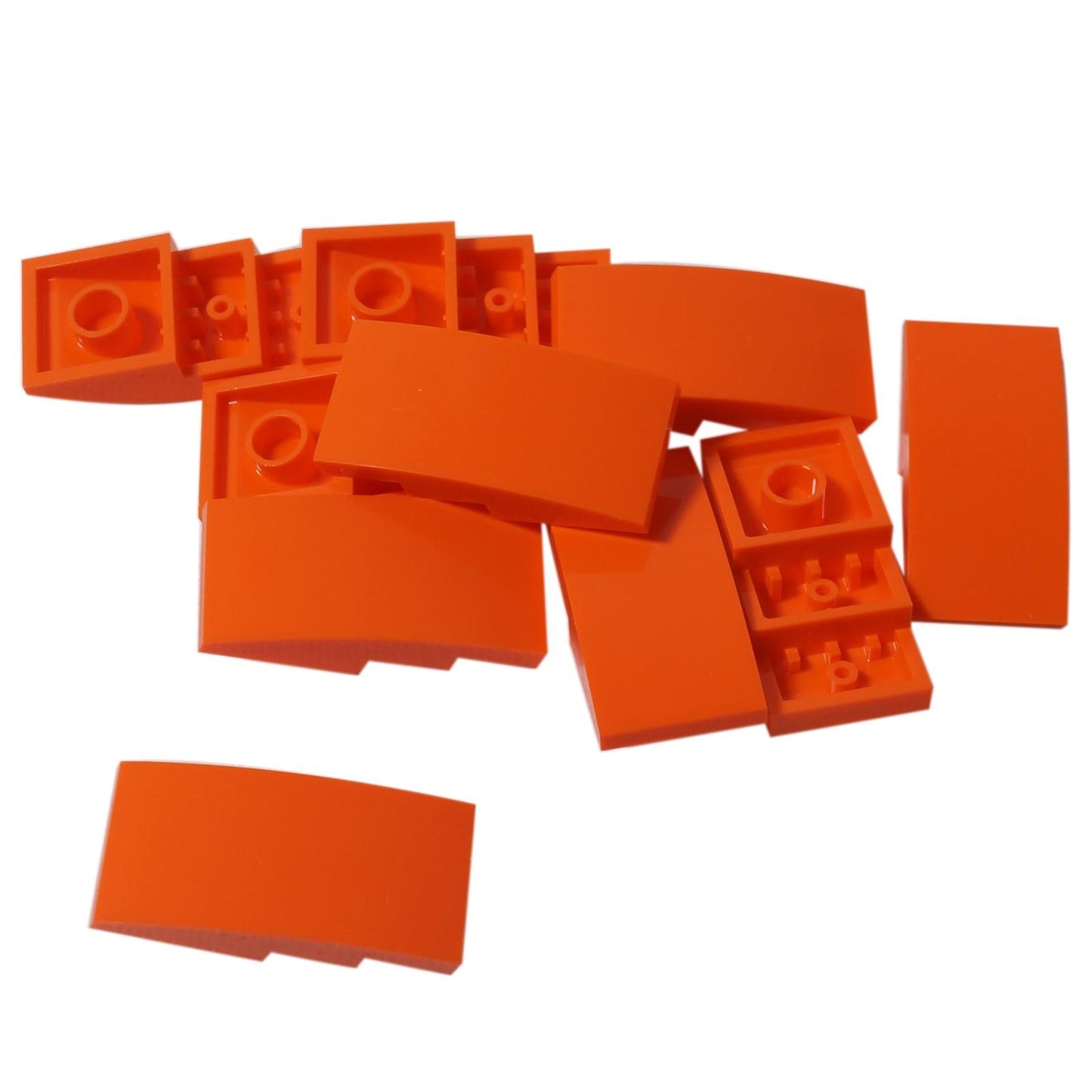 LEGO® zakřivený svah 4 x 2 díl, hladký zaoblený povrch pro obrysy vozidel a čisté tvarování, oranžová barva
