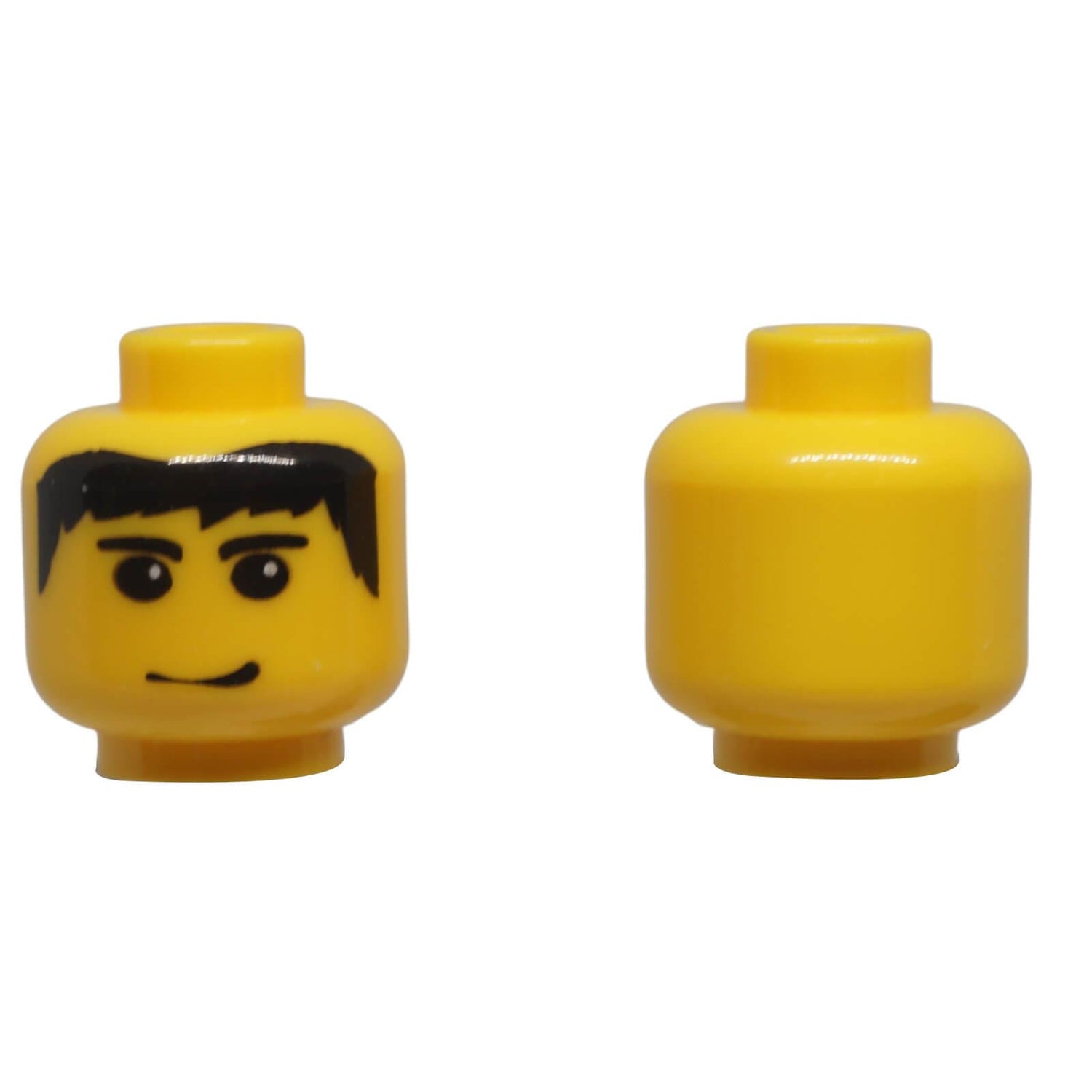 LEGO® male minifigure head 3626px130 with smirk expression, eyebrows and printed hairline