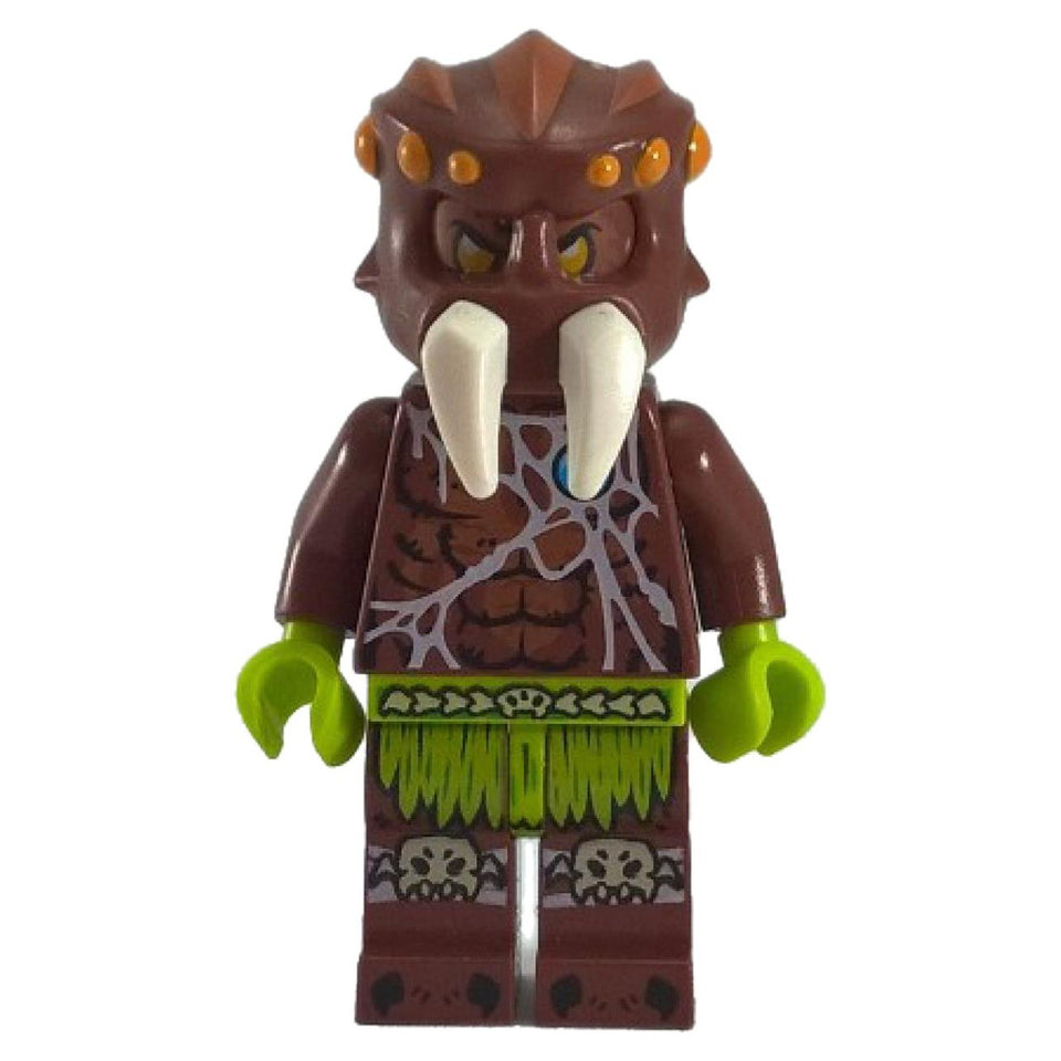 LEGO Sparratus minifigure loc053 with spider head and white tusks.