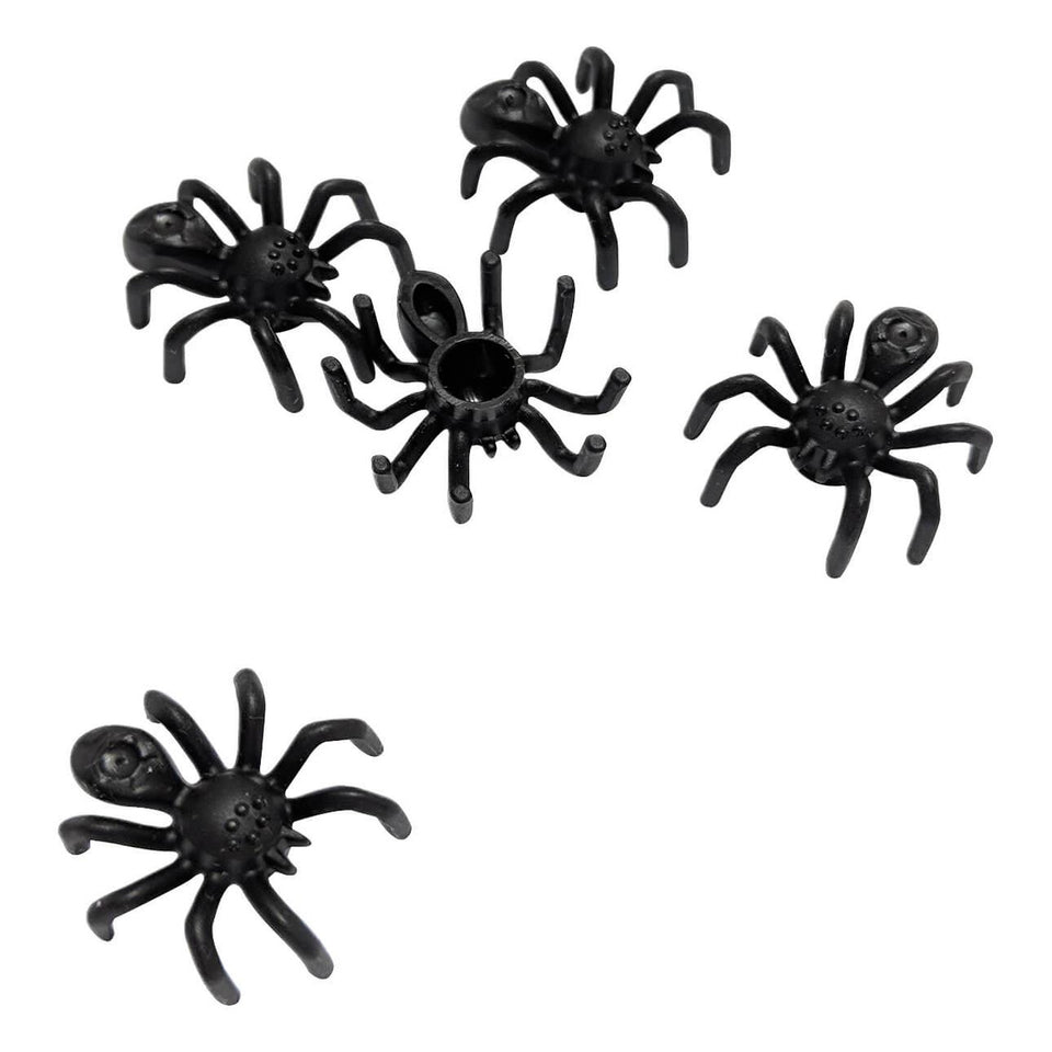 LEGO black spider part 29111 elongated abdomen lot of small spiders