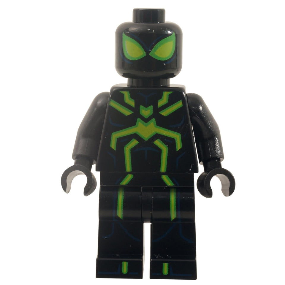 LEGO® Spider-Man Big Time Stealth Suit Minifigure (sh691) – Black and trans-green design from the “Big Time” comic storyline.