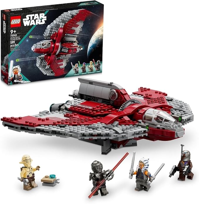 LEGO Star Wars Ahsoka T-6 Jedi Shuttle 75362 with rotating wings and minifigures