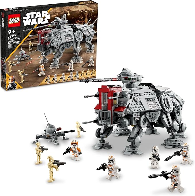 LEGO Star Wars AT-TE Walker 75337 with minifigures and rotating cannon