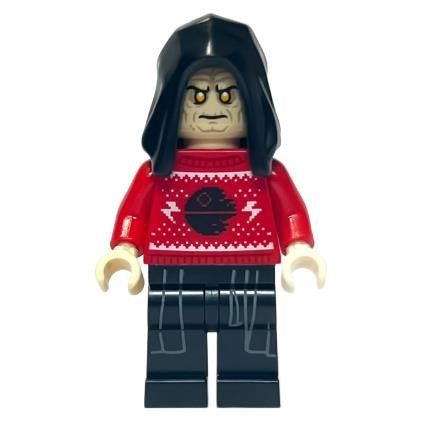 LEGO Minifigura Emperador Palpatine - Suéter Navideño - Primera Vista.