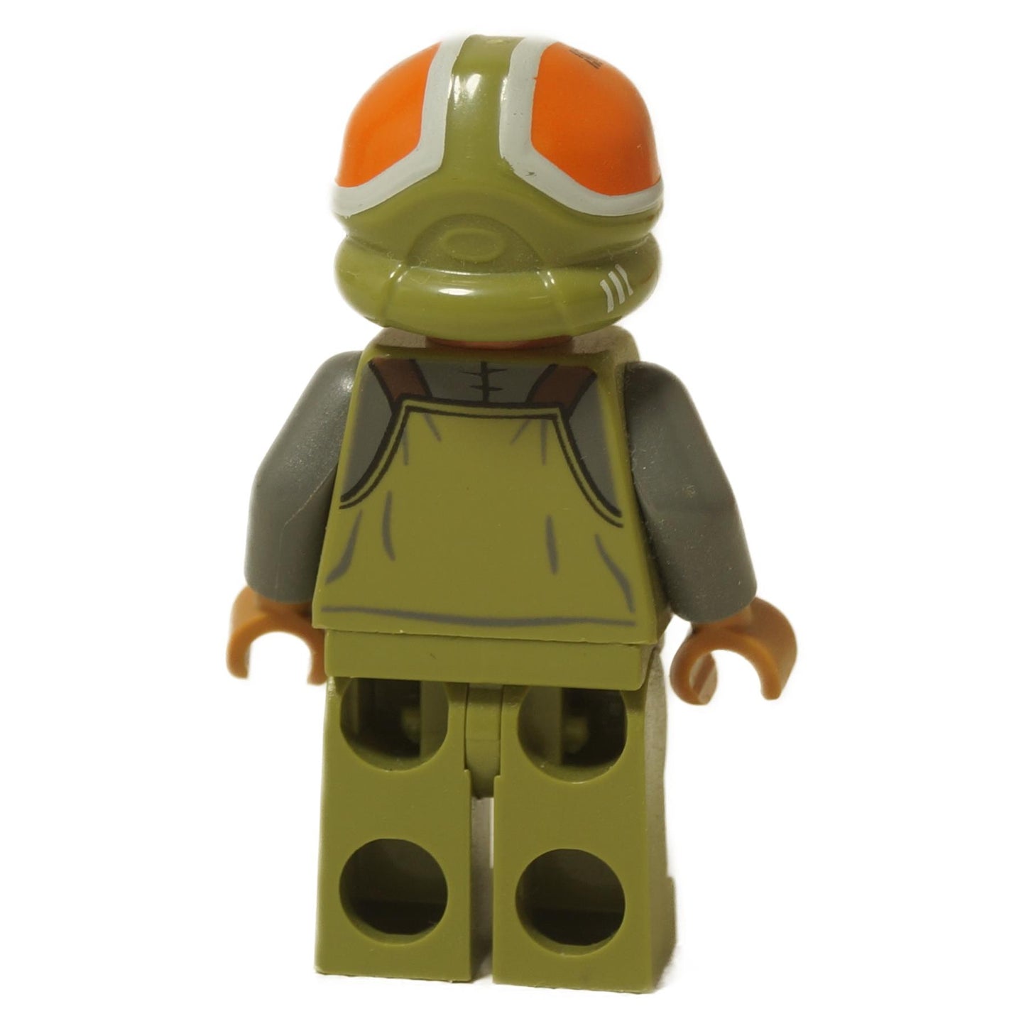 LEGO® Star Wars Goss Toowers minifigure (sw0660) with printed back design and olive green helmet, rear view.