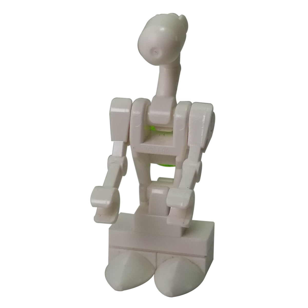 LEGO Star Wars PK-4 Droid sw0591 front view with light-coloured mechanical body, long neck, claw hands and rounded feet