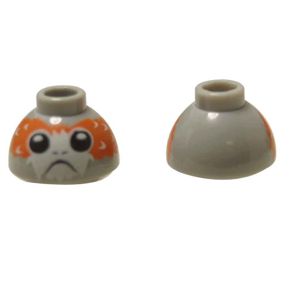  LEGO® Star Wars Porg head piece (20952pb02b), showing the printed face with big eyes and orange markings.