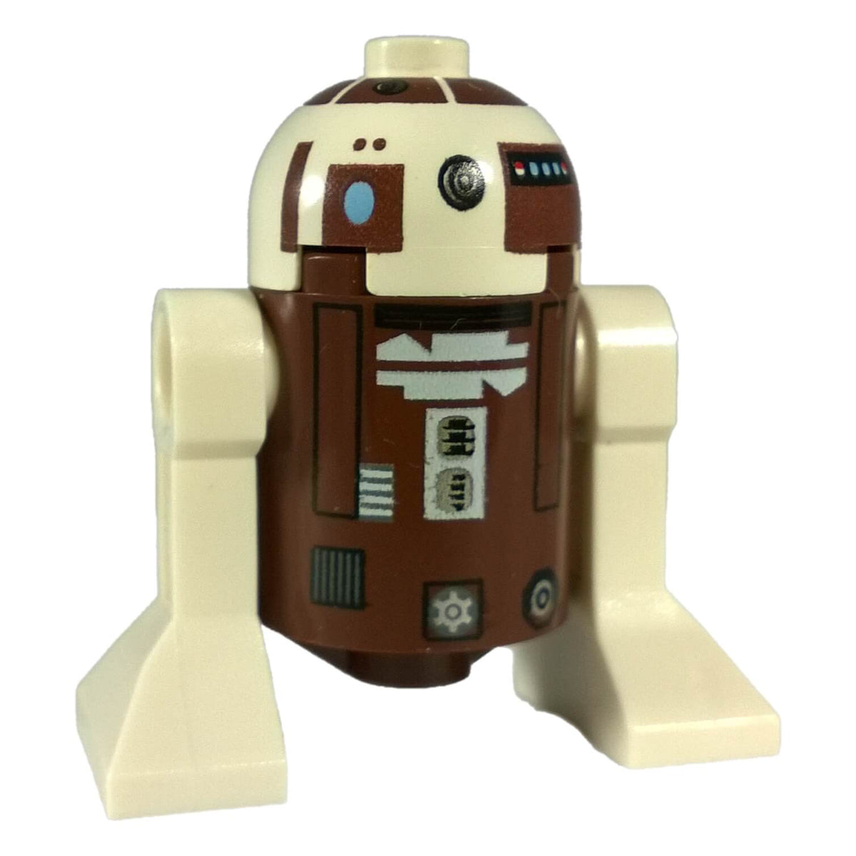 LEGO® Star Wars R7-D4 sw0119 astromech droid with White printed dome, Reddish Brown cylindrical body and two White legs