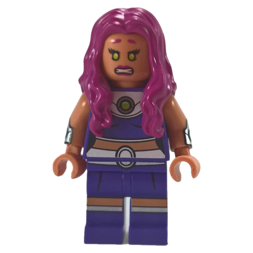 LEGO Starfire minifigure sh0197 purple outfit magenta hair