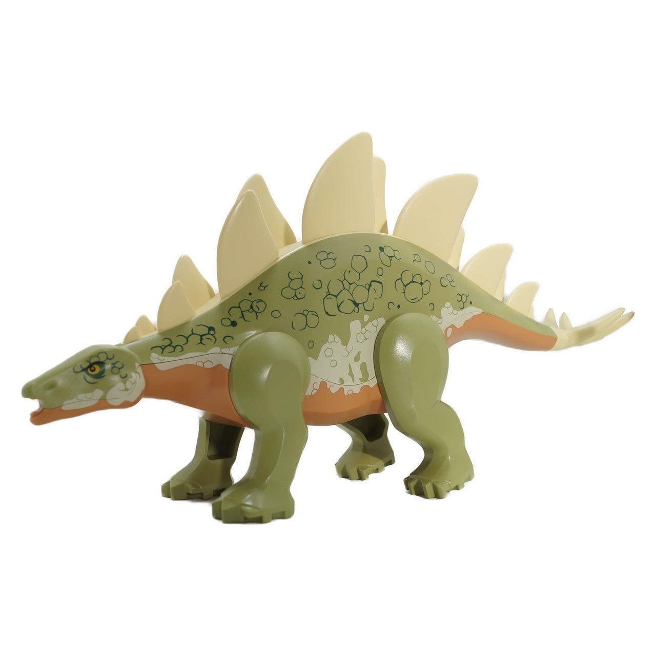 LEGO Stegosaurus dinosaur figure stego03 with plates and spiked tail,  side view