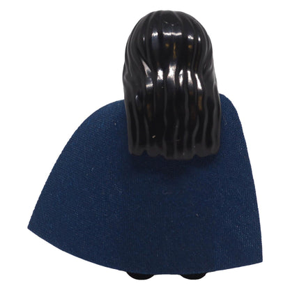 LEGO Strahd von Zarovich minifigure rear view showing long black hair and dark blue fabric cape