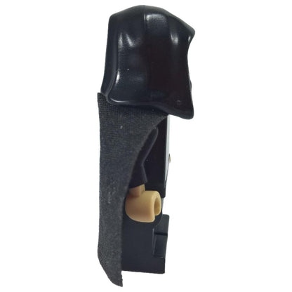 LEGO Barriss Offee minifigure sw0269 black hood cape, side view.