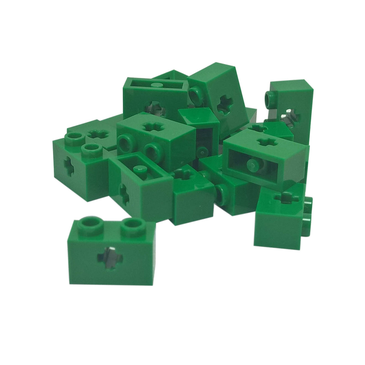 Green LEGO Technic 32064 brick 1 x 2 with side axle hole