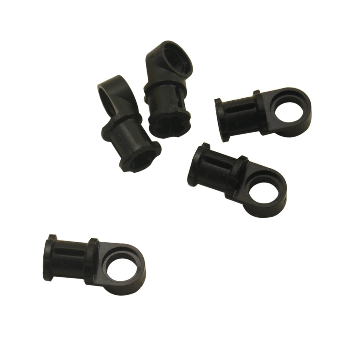 LEGO Technic axle and pin connector toggle joint smooth part 44 in black, showing cylindrical connector design