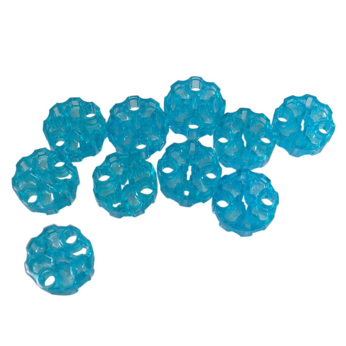Trans-Light Blue LEGO Technic 98585 Hero Factory weapon barrel round connector