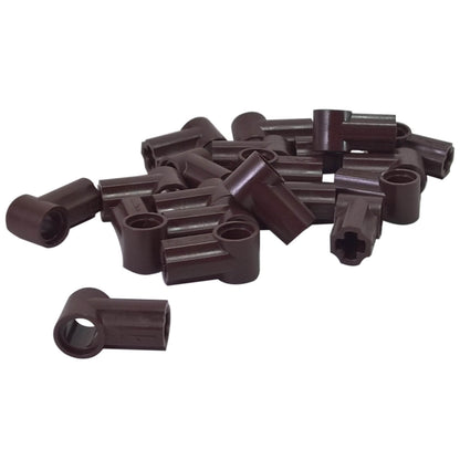 LEGO® Technic Axle and Pin Connector Angled #1 in dark brown, used for angled Technic connections and structural builds
