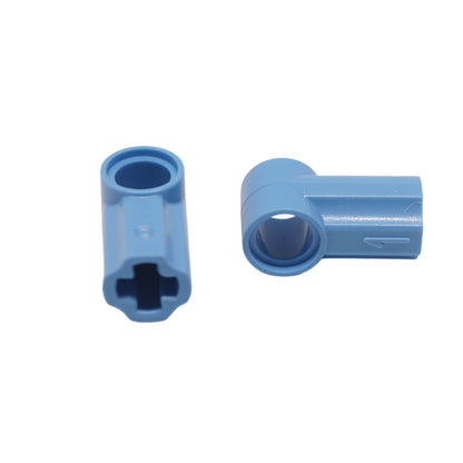 LEGO® Technic Axle and Pin Connector Angled #1 in medium blue, used for angled Technic connections and structural builds
