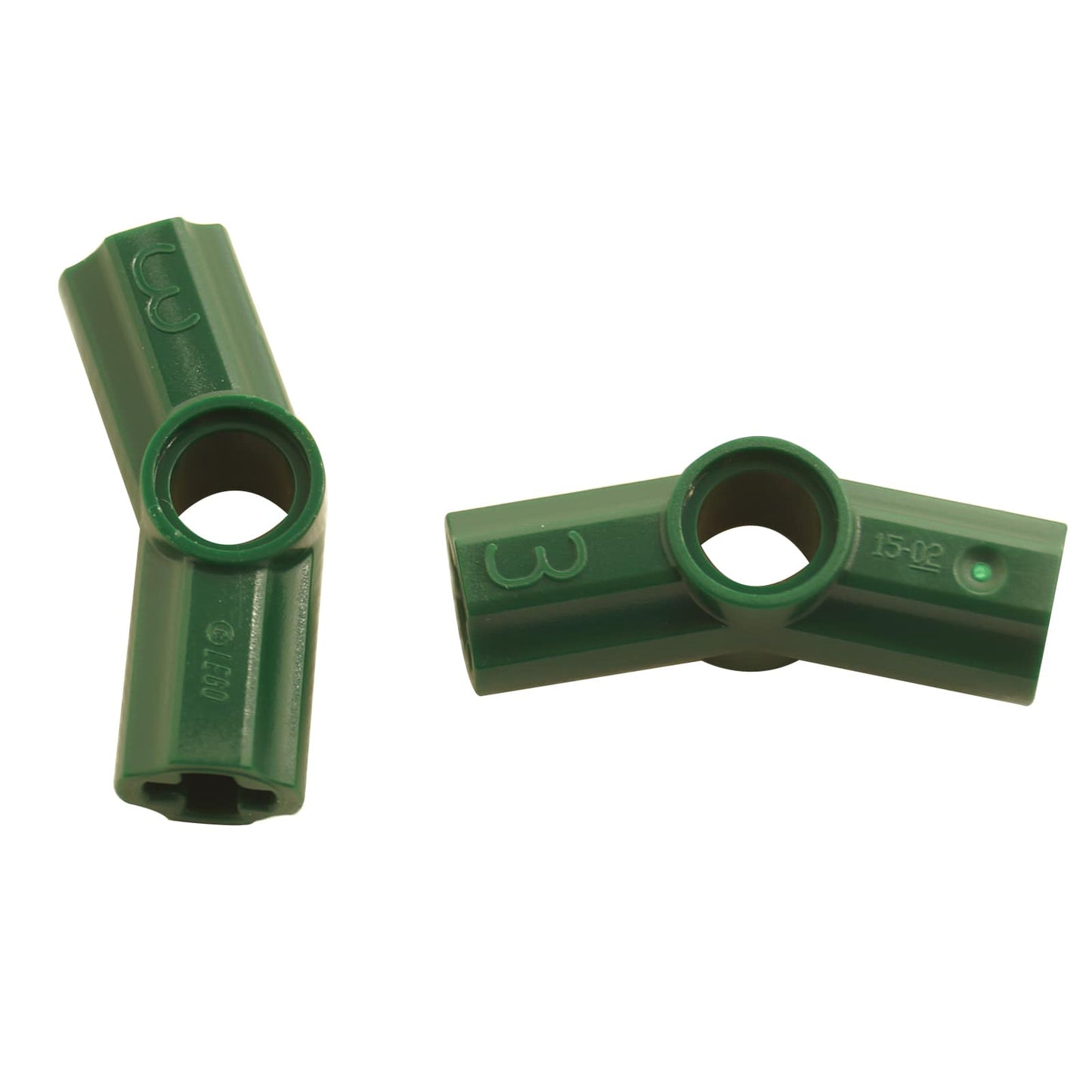 LEGO® Connettore angolare #3 per assi e perni Technic con piega di 157,5 gradi, utilizzato per connessioni offset e strutturali, colore verde scuro
