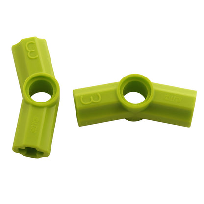 LEGO® Connettore angolare #3 per assi e perni Technic con piega di 157,5 gradi, utilizzato per connessioni offset e strutturali, colore lime
