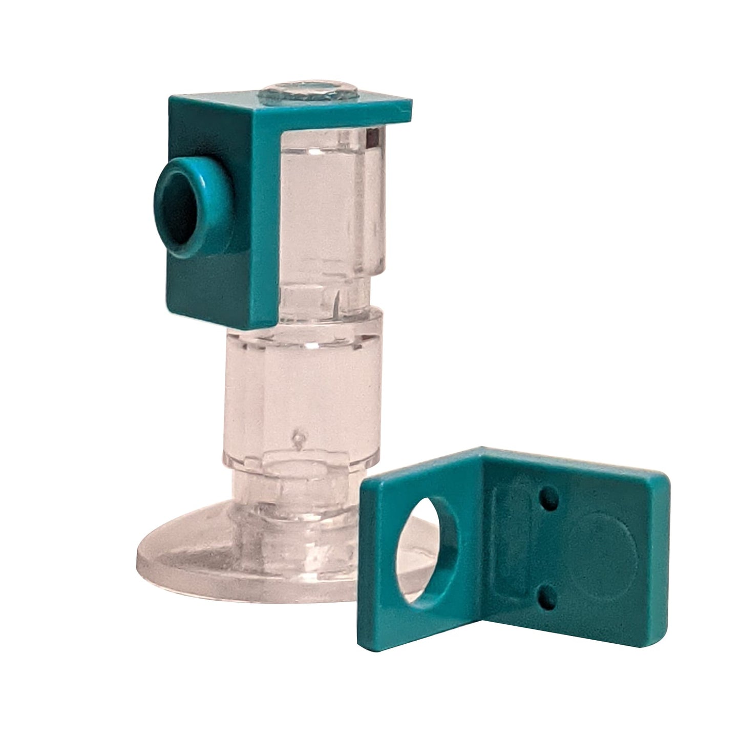LEGO® Technic axle and pin connector angled #3 with 157.5 degree bend, used for offset and structural Technic connections, dark turquoise color
