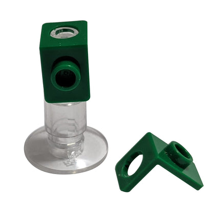 LEGO® Technic axle and pin connector angled #3 with 157.5 degree bend, used for offset and structural Technic connections, green color
