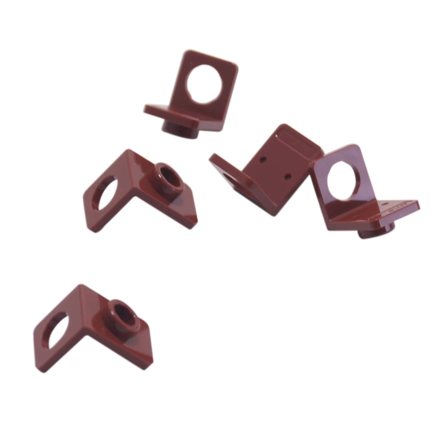 LEGO® Technic axle and pin connector angled #3 with 157.5 degree bend, used for offset and structural Technic connections, reddish brown color
