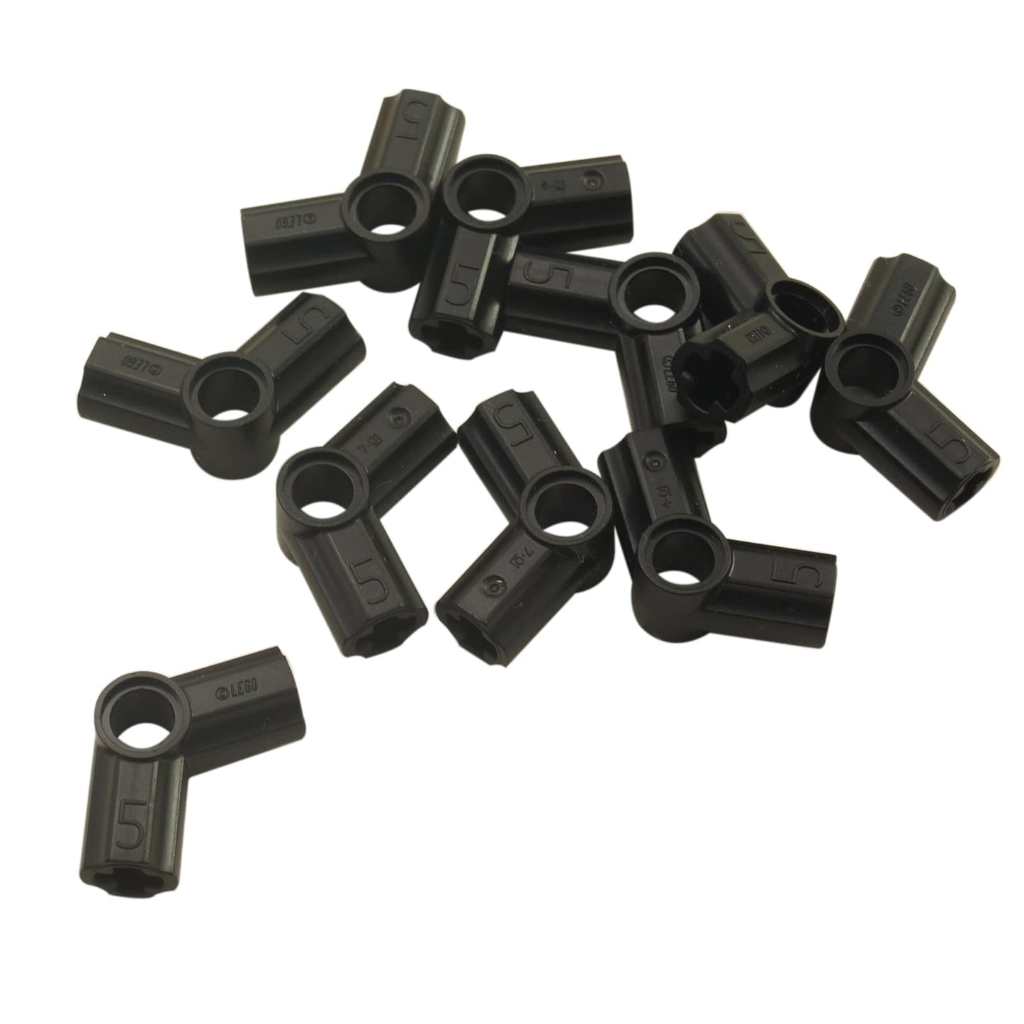 LEGO® Technic axle and pin connector angled #5 at 112.5 degrees in black for precise angled structures.
